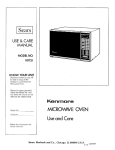 Kenmore 99721 Microwave Oven User Manual