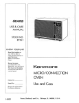 Kenmore 87561 Convection Oven User Manual