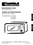 Kenmore 721.65222 Microwave Oven User Manual