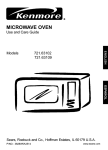 Kenmore 721.63102 Microwave Oven User Manual