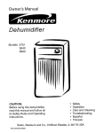 Kenmore 5751 Dehumidifier User Manual