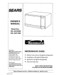 Kenmore 565.66101690 Microwave Oven User Manual