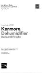 Kenmore 407.52301 Dehumidifier User Manual
