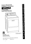 Kenmore 3405602 Clothes Dryer User Manual