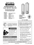Kenmore 153.339210 HA Water Heater User Manual