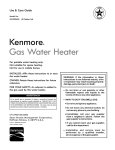 Kenmore 153.332.410 Water Heater User Manual