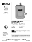 Kenmore 153.31702 Water Heater User Manual
