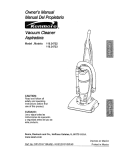 Kenmore 116.34722 Vacuum Cleaner User Manual