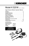 Karcher K 520 Pressure Washer User Manual