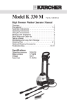 Karcher K330M Pressure Washer User Manual