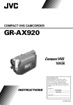 JVC GR-AX920 Camcorder User Manual