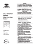 Jotul GF 600 DV Gas Heater User Manual