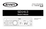 Jensen SD1413 Car Stereo System User Manual