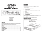 Jensen CD4610 Car Stereo System User Manual