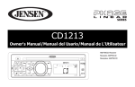 Jensen CD1213 Car Stereo System User Manual