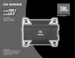 JBL CS Series Car Amplifier User Manual