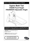Invacare IH6300ADH Hot Tub User Manual