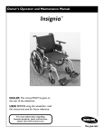 Invacare 1163197 Wheelchair User Manual