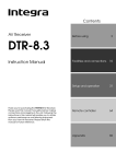 Integra DTR-8.3 Stereo Receiver User Manual