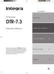 Integra DTR-7.3 Stereo Receiver User Manual