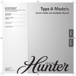 Hunter Fan 42826-01 Fan User Manual