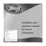 Hunter Fan 42625-01 Fan User Manual