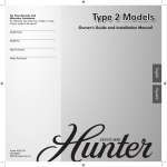 Hunter Fan 42600-01 Fan User Manual