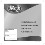 Hunter Fan 41923 Fan User Manual