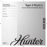 Hunter Fan 3 Fan User Manual