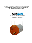 Hubbell Electric Heater Company HSE Water Heater User Manual