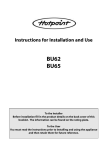 Hotpoint BU62 BU65 Microwave Oven User Manual