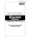 Hoover 53391 Vacuum Cleaner User Manual