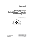 Honeywell HR200 Ventilation Hood User Manual