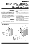 Honeywell 203365A Air Cleaner User Manual