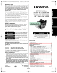 Honda Power Equipment GCV190 Automobile Parts User Manual