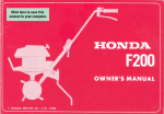 Honda Power Equipment F200 Tiller User Manual