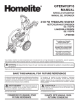 Homelite UT80432 Pressure Washer User Manual