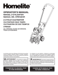 Homelite UT60526 Cultivator User Manual