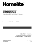 Homelite ut 10910 Chainsaw User Manual