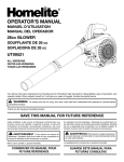 Homelite UT09521 Blower User Manual