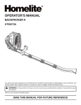 Homelite UT08572A Blower User Manual