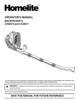 Homelite UT08570 Blower User Manual