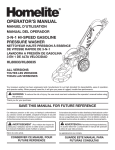Homelite HL80833 Pressure Washer User Manual