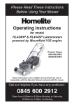 Homelite HL454HP Lawn Mower User Manual