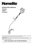 Homelite F2035 Trimmer User Manual