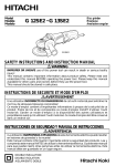 Hitachi G13SE2 Grinder User Manual