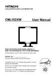 Hitachi CML152XW Computer Monitor User Manual