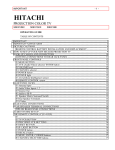 Hitachi 50C10E Projection Television User Manual