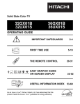 Hitachi 32GX01B, 36GX01B, 32UX01S, 36UX01S CRT Television User Manual