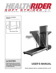 Healthrider 831.297870 Treadmill User Manual